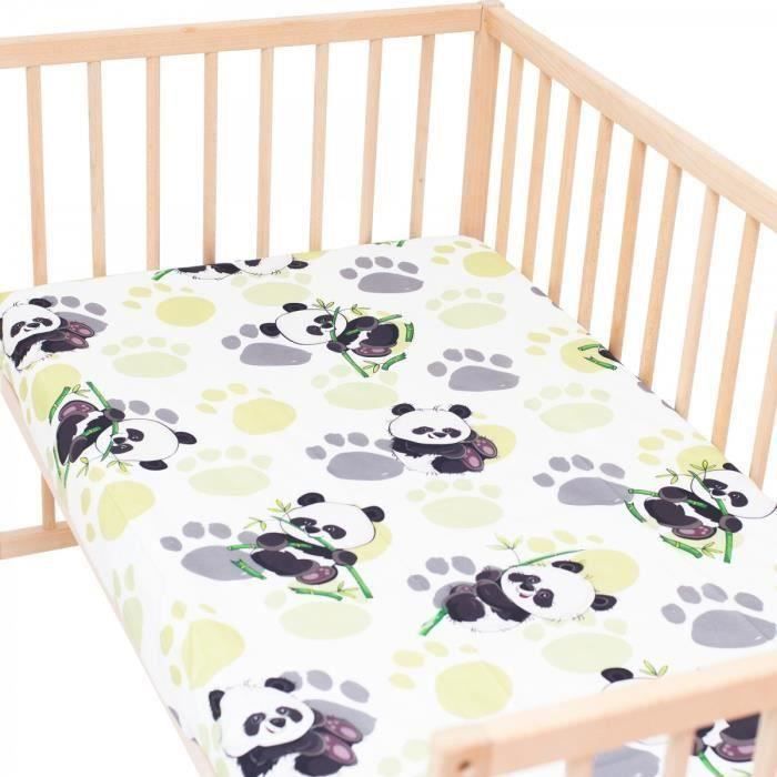 Baby Ajustée Junior Cotbed Drap Matelas 100% coton 160x70cm Petit Panda 