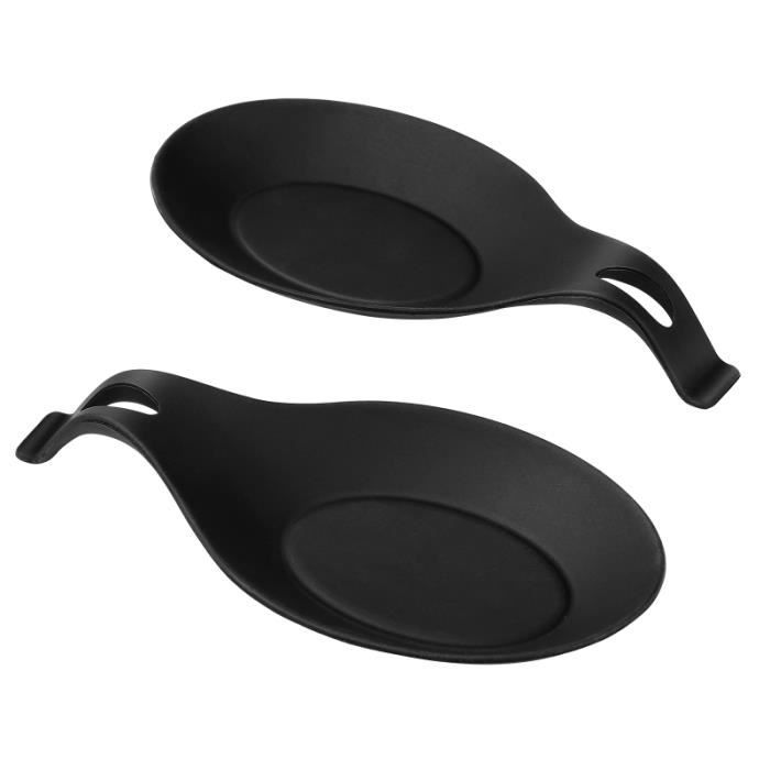 Rouge Et Noir HEMOTON 4 Pcs Repose-Cuillère Silicone Porte-Cuillère Résistant à La Chaleur Ustensile de Cuisine Reste Outil de Cuisine pour Le Restaurant à Domicile
