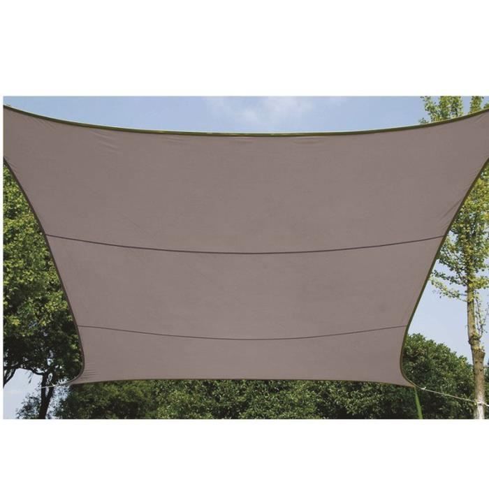 Voile d'ombrage carrée - PROVENCE OUTILLAGE - 5 x 5 m - Tissu aéré hydrofuge - Protection anti-UV