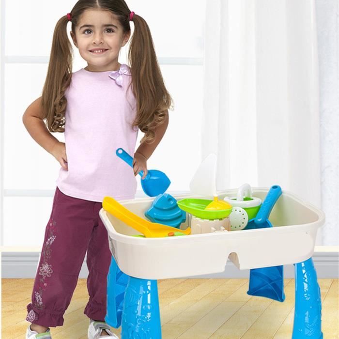 Table Sensorielle TERRAMUS en Bois avec 3 Bacs de Rangement - Activités pour Enfants