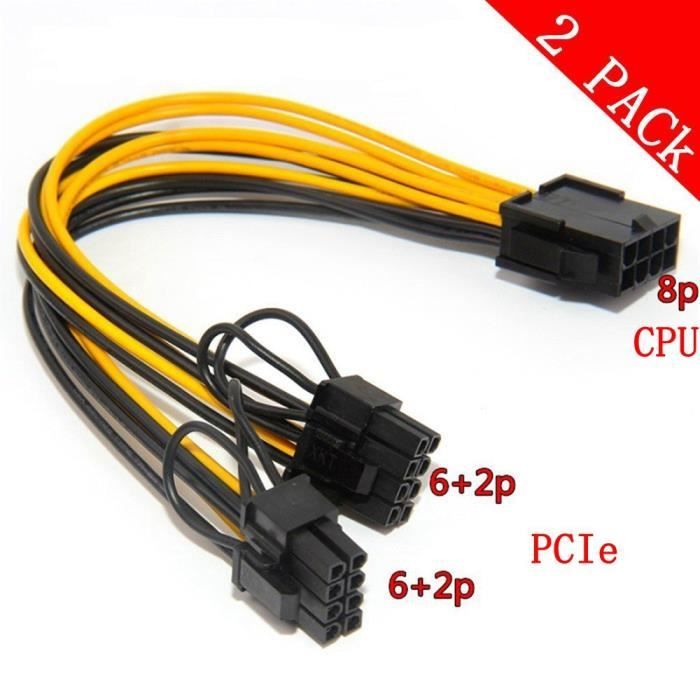 Y9Z4 8PCS/Lot PP Câble Peigne carte mère 6/8/24 Broches PC câbles d'alimentation électrique pour 2 
