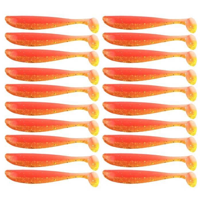 Lot De 50 Leurres Souples Queue En T 5 Cm - 9 Couleurs Fluorescentes Pour Pêche En Mer, Rivière, Truite, Perche