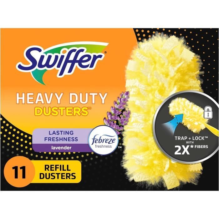 Swiffer Lot De 11 Recharges Plumeaux Robustes Animaux - Multi-Surfaces 360 Avec Febreze
