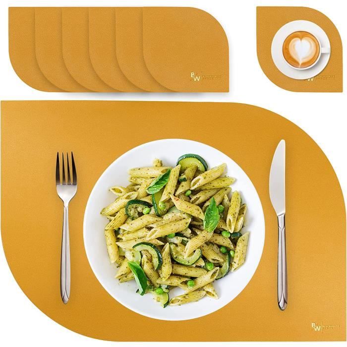 AIDUCHO Sets De Table En Jacinthe D'eau Tissés Naturel, Sets De Table