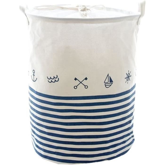 Panier à Linge Pliable Rond – Motif Vache à Lait Noir Et Blanc, Poignées, Grande Capacité