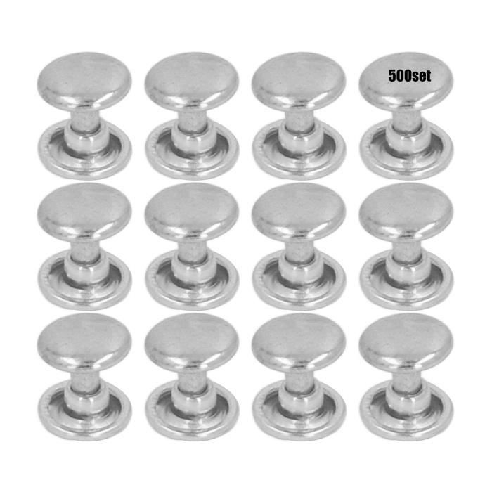 Lots Rivets Tbest Rivets en cuir Lot de 500 clous en métal Rivets 8 mm Fer à faire ...