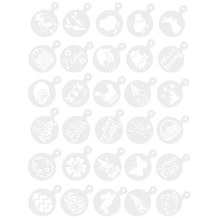 Pochoirs Café Noel 30-Pack Pochoirs À Café Pour Noël,Pochoir Modèles De Cuisson Cookie Gateau Reutilisables Pochoir Dessin En Plastique Pour Bricolage Artisanat Fete Pochoirs DIY Fête