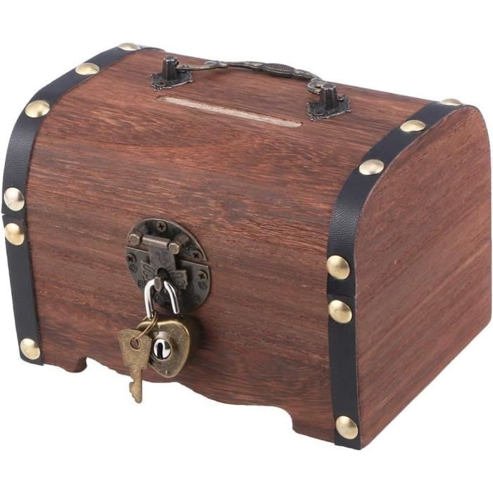 Coffre Au Trésor En Bois Vintage - 30x20x15 Cm, Avec Serrure, Pour Bijoux, Souvenirs, Certificats