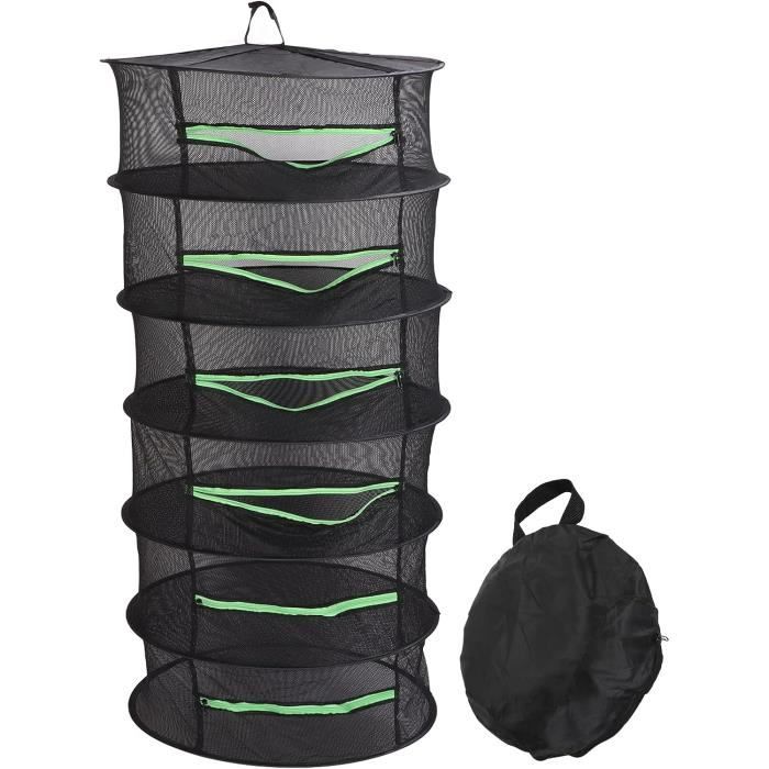 Séchoir à herbes pliable en maille avec ouverture à fermeture éclair 3 couches pour plantes, bourgeons, fruits, fleurs, légumes Séchoir à herbes pliable en maille avec ouverture à fermeture éclair 3 couches pour plantes, bourgeons, fruits, fleurs, légumes