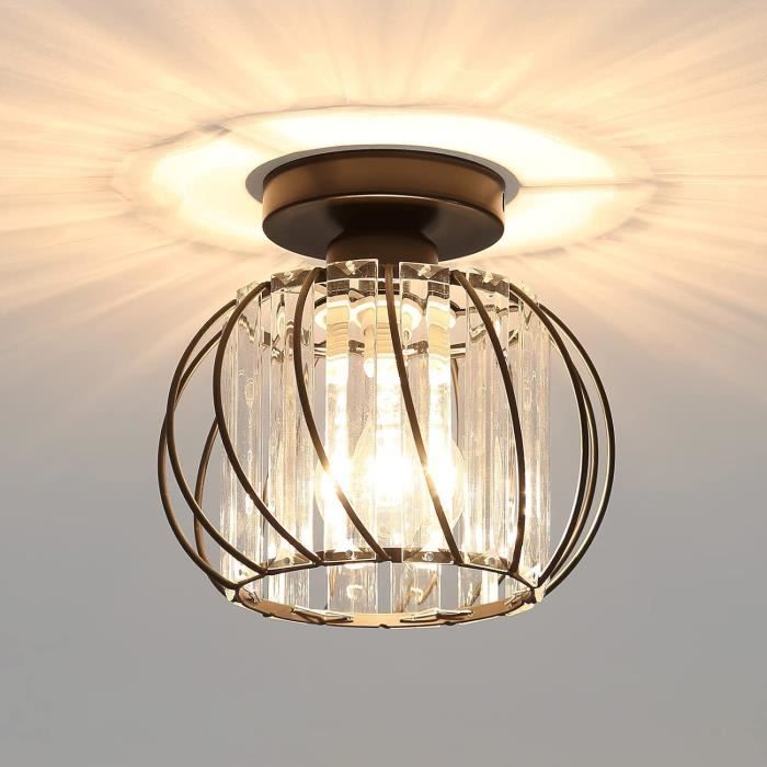Mini Plafonnier LED Cristal Cainjiazh - Luminaire Encastré Moderne 2 Niveaux Blanc Froid