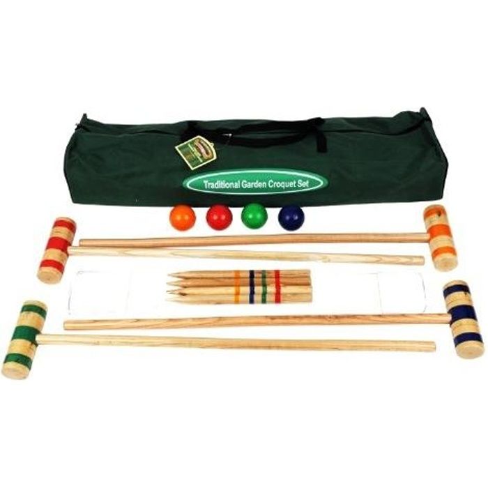 Set de croquet pour enfant - Traditional Garden Games - 96 cm - Beige et multicolore - A partir de 5 ans