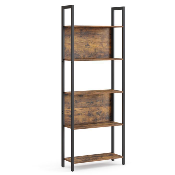 VASAGLE Meuble Étagère à 5 Niveaux Étagère de Rangement pour Cuisine 24 x 62 x 165 cm Style Industriel Marron Rustique et Noir