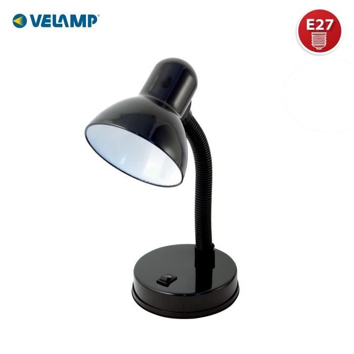 Lampe de bureau - CHARLESTON - Noir - Culot E27 - Bras pivotant - 40W max