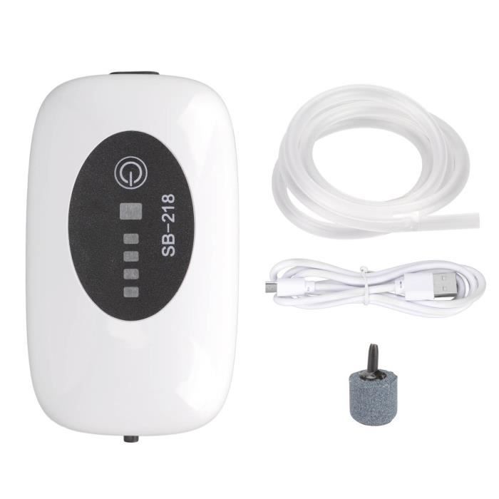 Meilleurs prix pour VGEBY aérateur d'aquarium Pompe à air pour aquarium, portable, anti-poussière, port USB, silencieux, pompe à air rechargeable