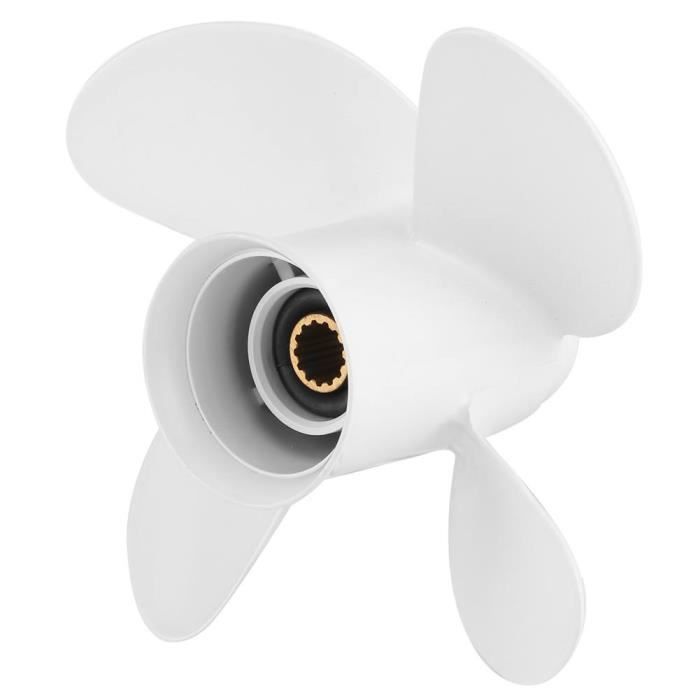 WINGOGO 48-19639A40 Hélice De Rechange Pour Bateau Hors-bord Mercury 9,9-25 HP 3 Lames 10 Dents Cannelées De Rechange Pour Hélice En Aluminium Mercury 9 ,9-25 HP Avec Kit De Moyeu