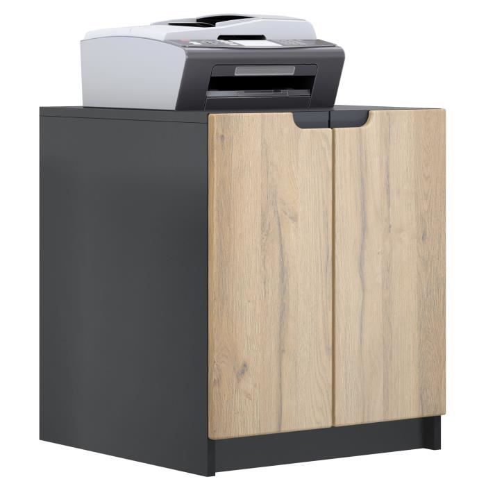 commode dimprimante Logan armoire à dossiers avec 2 compartiments et 2 portes noir mat - chêne nature (51 x 60 5 x 54 cm) commode dimprimante Logan armoire à dossiers avec 2 compartiments et 2 portes noir mat - chêne nature (51 x 60 5 x 54 cm)
