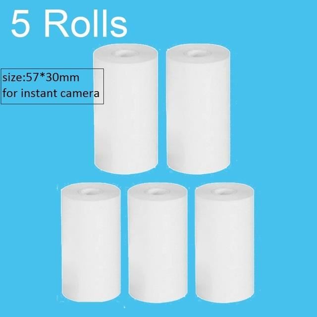 APPAREIL PHOTO NUMERIQUE COMPACT,5white 30mmPapier Thermique Blanc 57x30mm, 5101520, Papier