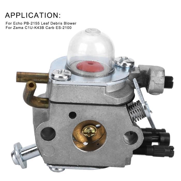 Kit de Carburateur pour Echo PB‑2155 Souffleur Débris de Feuilles pour Zama C1U‑K43B ES‑2100 en Aluminium -ZAT