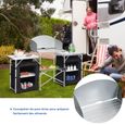 COSTWAY Cuisine Camping Meuble de Rangement Camping en Aluminium avec 3 Surfaces de Travail pour Extérieur/Pique-nique 172x48x110CM-1
