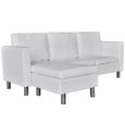 :-)864714 Canapé de relaxation, Style Contemporain Design, Canapé sectionnel à 3 places Cuir synthétique Blanc-1
