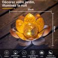 Lampe Solaire Fleur de Lotus - Décoration Écologique Jardin Étang - 20CM Lampes Décoratives Pour Jardin Clôture Pelouse Chemin-1