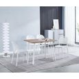 Table de cuisine, table à manger en MDF avec pieds en métal coloris blanc - Longueur 100 x Profondeur 70 x Hauteur 76 cm-1