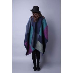 Poncho Femme Hiver - Châle Chauffant Polaire Grande Cape Avec Poches, Col Montant, Confortable Et Élégant - 3