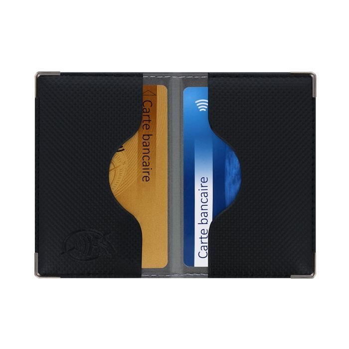 SOGUDE Porte-Carte de Crédit + 5 Pièces Etui Carte Bancaire Anti Piratage,  en Aluminium, 6 Slots, Cool Etui de Carte de Visite Slim Métal (Bleu), :  : Mode