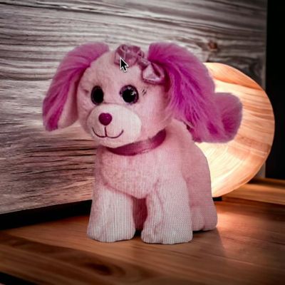 Peluche chien store rose