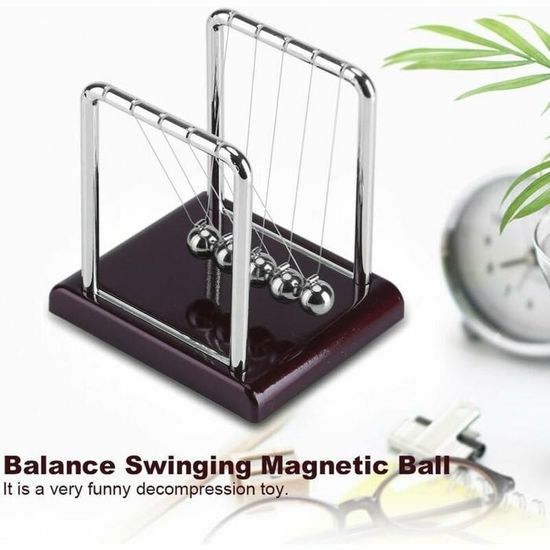 Jouet De Bureau Boule Magnétique Pendule - Décideur Oscillant - Décoration De Bureau, Cadeau Original - 12