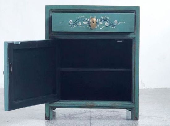 Armoire de chambre de style asiatique, petite armoire de nuit oriental