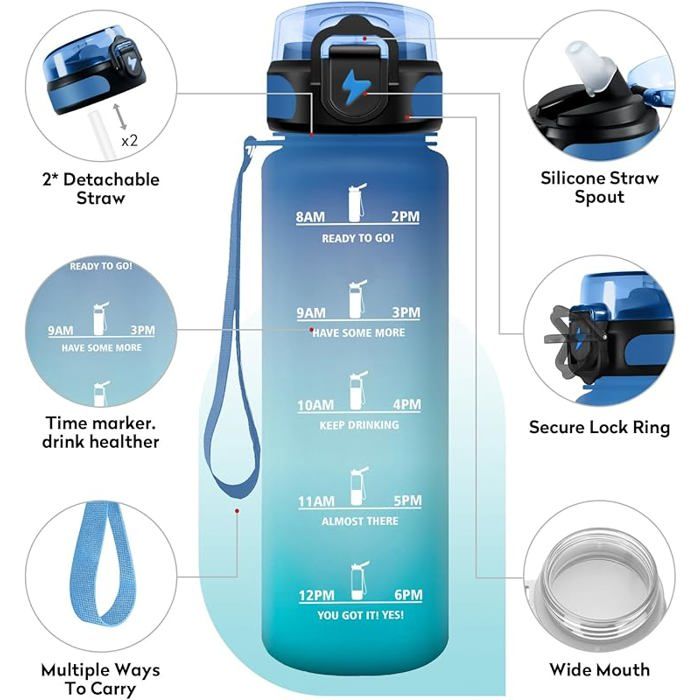 Motswedi Gourde 1l, Réutilisable, Gourde Sport, Anti-Fuite | WhichOne