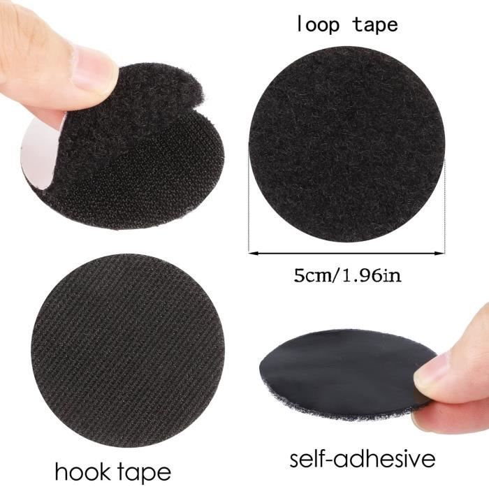Bande Hook And Loop Scratch Autocollant Double Face 10m X 20mm - Noir, Forte Adhérence Pour Moustiquaire, Déco Ruban Adhésif Hook Loop