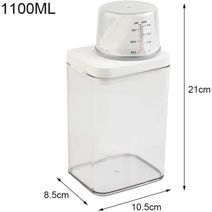Distributeur de lessive - 1100 ml - Boîte de rangement pour poudre