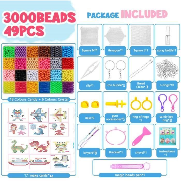 30 Couleurs 6000 Perles de Recharge pour Aquabeads et Beados Art Crafts  Jouets pour Enfants Perles Classiques et Bijoux--Fille - Cdiscount Jeux -  Jouets