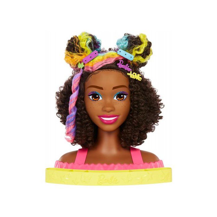 Tête à Coiffer Et Maquiller Métisse 27cm - Cheveux Afro Bouclés - Set Avec Accessoires - Pour Enfants 3+
