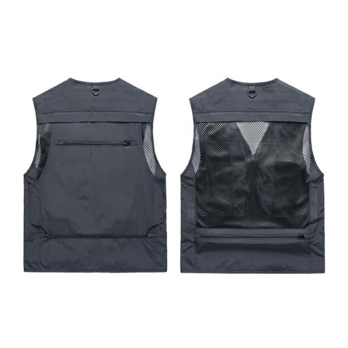 Gilet de Pêche Homme Veste en maille Sans Manches Exterieur Multi