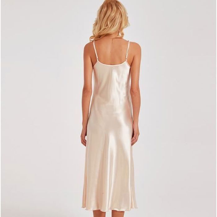 Nuisette Femme Satin Longue Dentelle Nuisette Longue Grande Taille