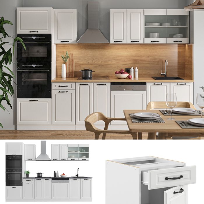 Cuisine Kitchenette Bloc Cuisine Intégrée Blanc Gabriel 290 Cm Respekta Premium 41563764
