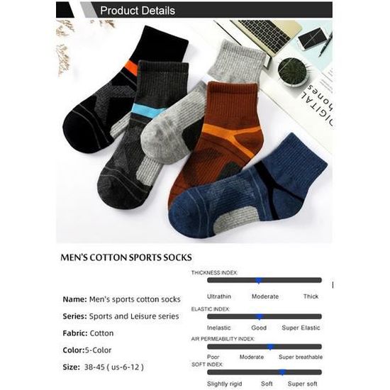 Lot De 10 Paires Chaussettes Sport Coton Homme Femme - Respirantes, Anti-Ampoules, Courtes Pour Été, Sport, Randonnée