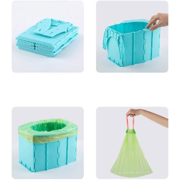 Toilettes De Camping Pliantes WADEO – Pour Adultes, Vert Foncé, Compactes