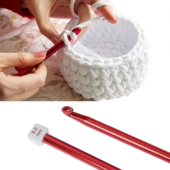 Crochet Tunisien En Métal 10 Mm - Longueur 35 Cm - Idéal Pour Plaids, Couvertures Et Projets Larges - Débutants Et Confirmés