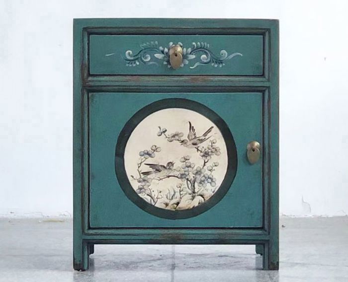 Armoire Blanc Asiatique Meuble Console de Nuit Commode Chine Commode