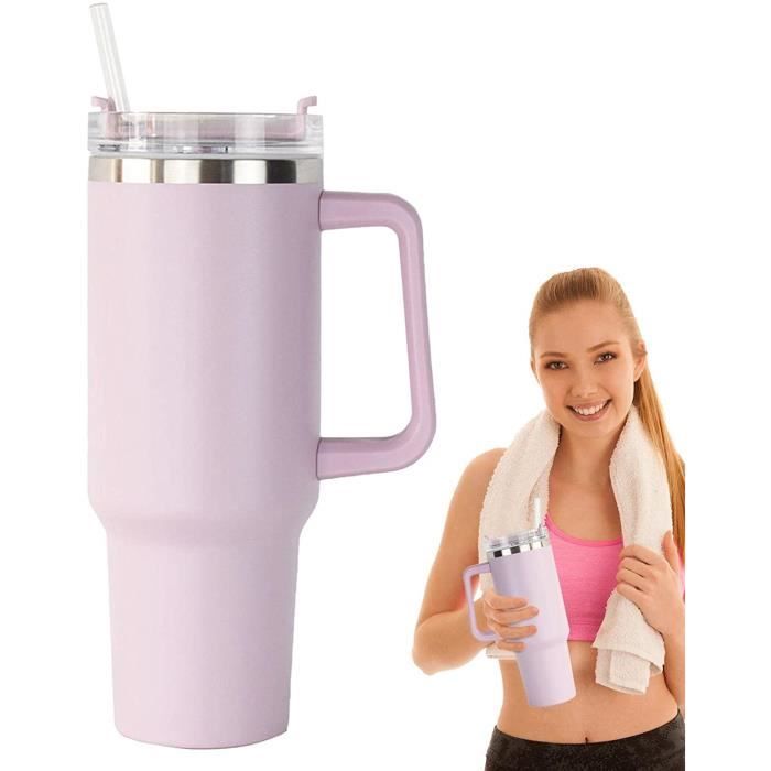 IRON °FLASK Co-Pilot Tasse Isotherme Avec Paille Et Couvercle à Rabat, Bouteille Pour Boissons Chaudes Et Froides, Anti-fuite, Gobelet De Voyage Portable Pour Eau Et Café, Rose Cosmétique, 1,2 L