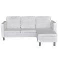 :-)864714 Canapé de relaxation, Style Contemporain Design, Canapé sectionnel à 3 places Cuir synthétique Blanc-3