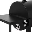 Barbecue charbon de bois Burgos - BRASERO - Grille de 72 x 41 cm - Fonction fumoir - cuve charbon ajustable en hauteur, Noir-3