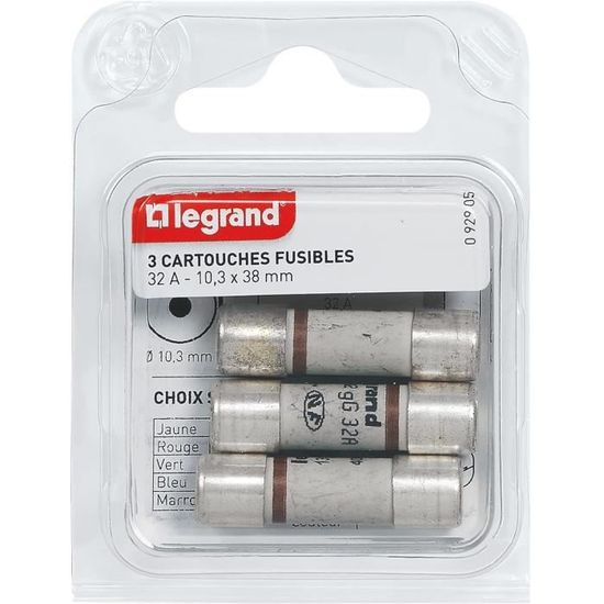 Lot De 3 Cartouches Fusibles Legrand L'ébénoïd - 10A, 16A, 20A Et 32A - Occasion Testées