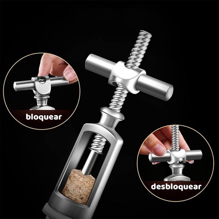 TIRE-BOUCHON,Metallic Red--Ouvre bouteille de vin professionnel, tire bouchon avec coupe feuille