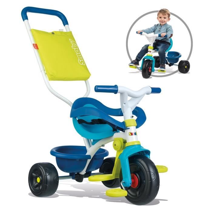 Tricycle évolutif SMOBY Baby Balade 2 - Bleu pour garçon - A partir de 10  mois - Cdiscount Sport