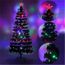 Sapin Arbre De Noël Vert 24 Mètres 260 Branches 4dégradé De Couleurs Led Lumières Fibre Optique Ue Plug